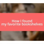 How I found my favorite bookshelves