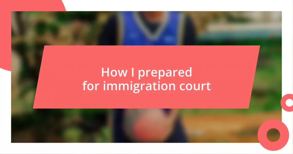 How I prepared for immigration court