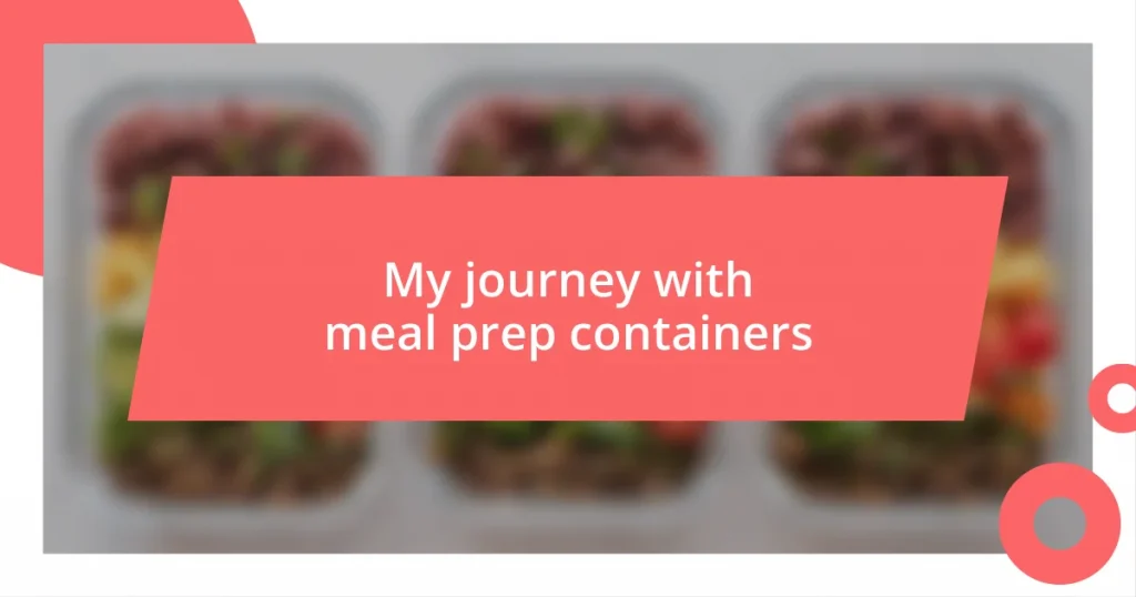 My journey with meal prep containers