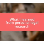 What I learned from personal legal research