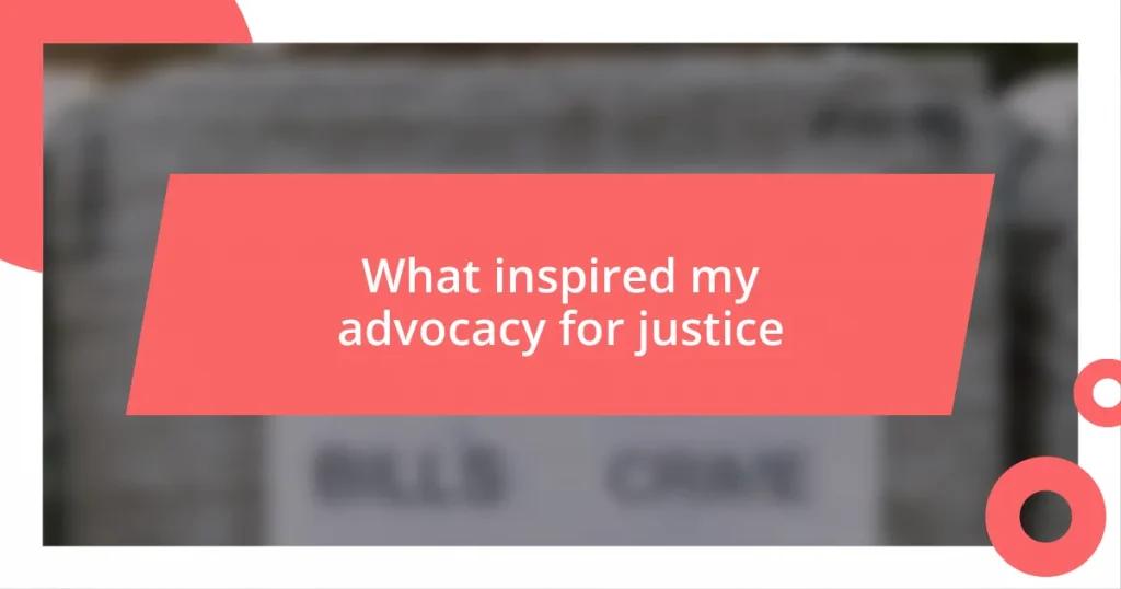 What inspired my advocacy for justice